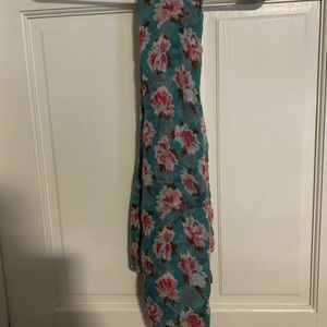 blue scarf with flowers